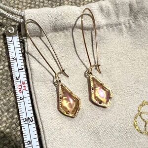 Kendra Scott Lori Dichroic Glass -Iridescent Peach Rose Gold Earrings